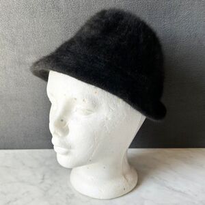 Vintage Betmar Made in France Black Angora Women's Hat-Cloche Bucket Ladies' Hat